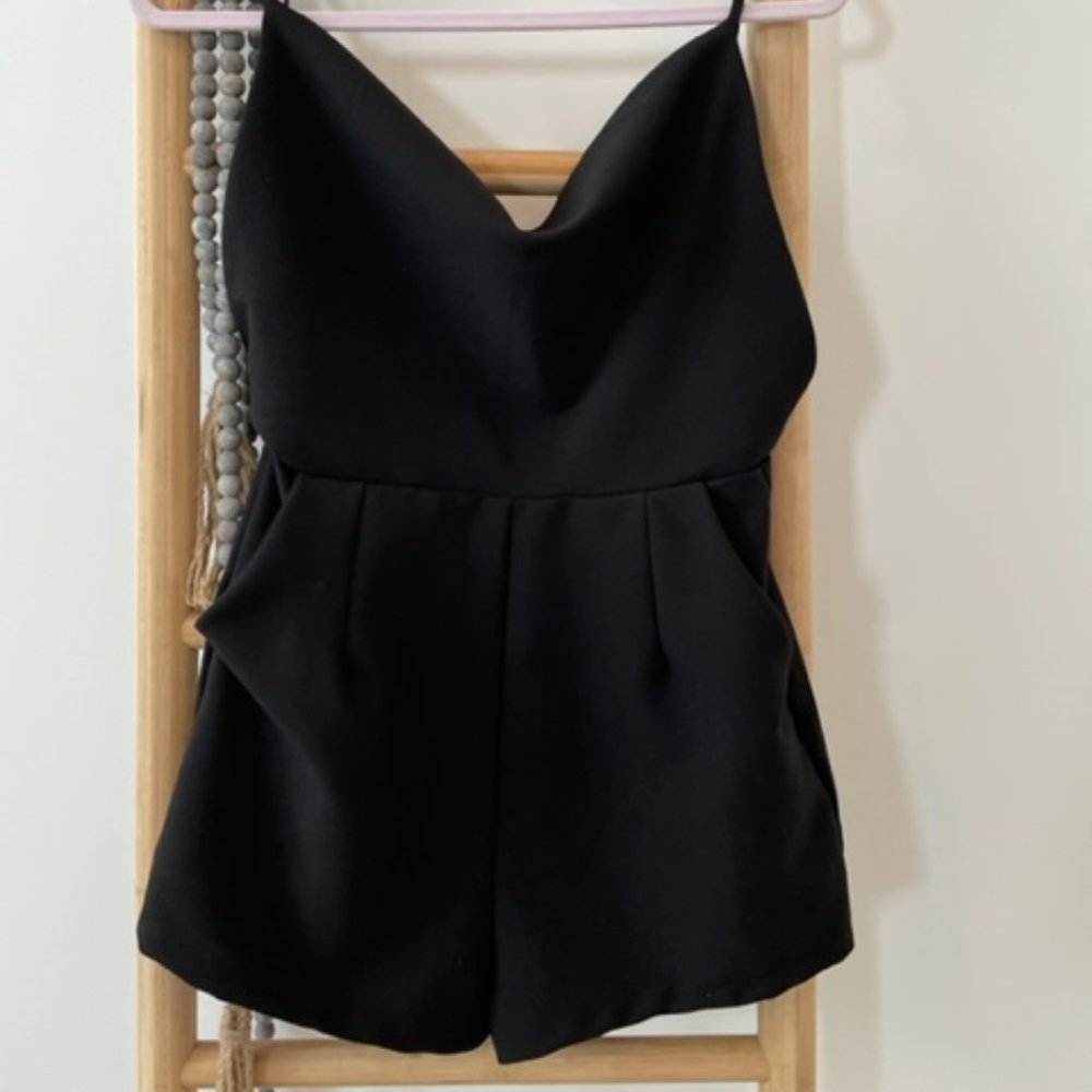 MABLE - Black Romper - Fully Lined, Sophisticated and Sexy Short Romper - Size S
